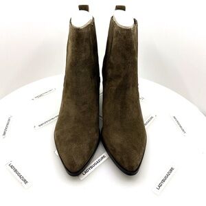 NIB Nine West Women’s LEXA Dark Green Suede Ankle Boots Size 7.5
